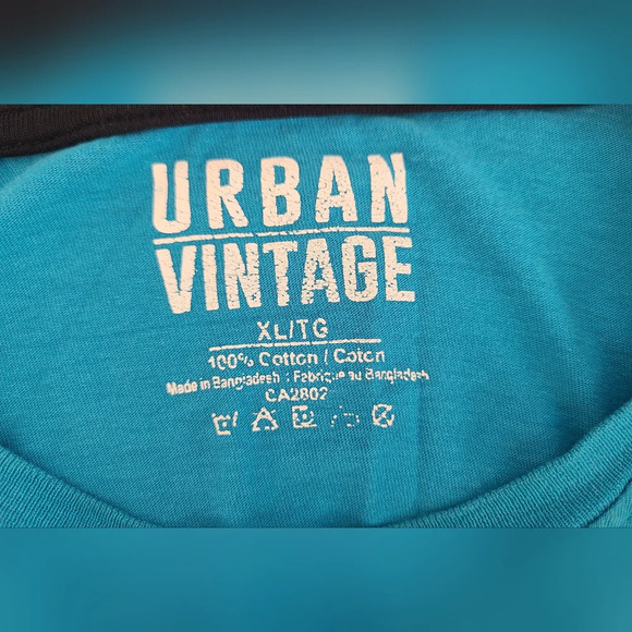 Urban Vintage Retro Men's‎ Blue T-shirt, Size XL - Picture 4 of 5